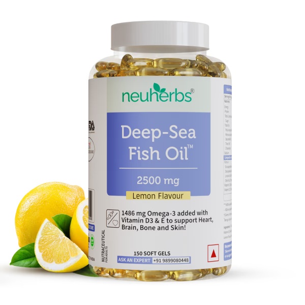 Neuherbs Deep Sea Fish Oil 2500 mg Softgels - Lemon Flavour 150's