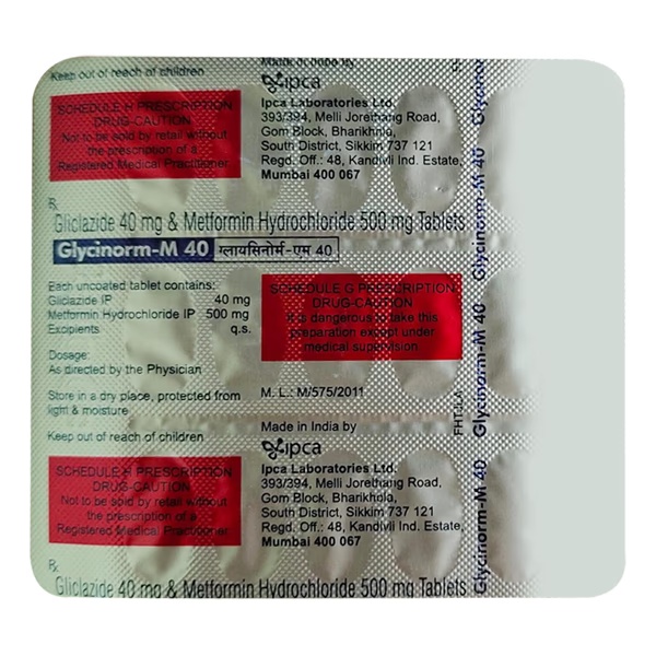 GLYCINORM M 40 Tablet 15's