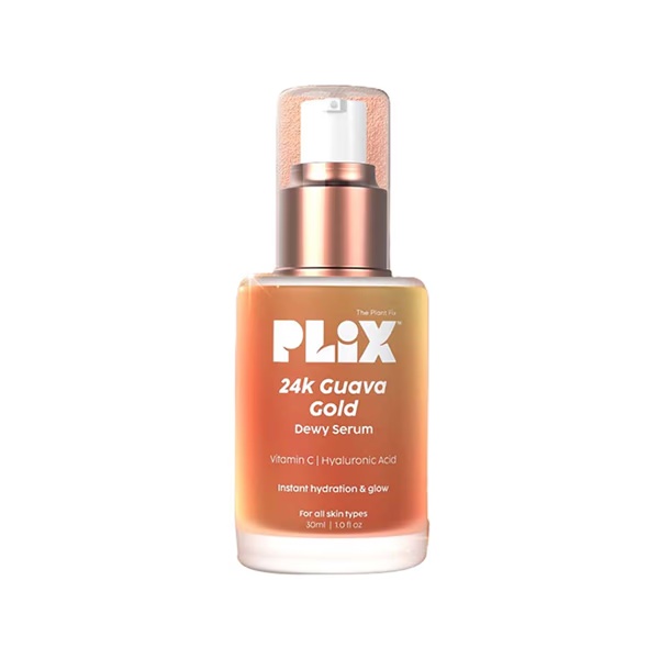 PLIX 24k Guava Gold Lightweight Serum with Vitamin C & Hyaluronic Acid, Face Serum & Primer for Glowing Skin 30 ml