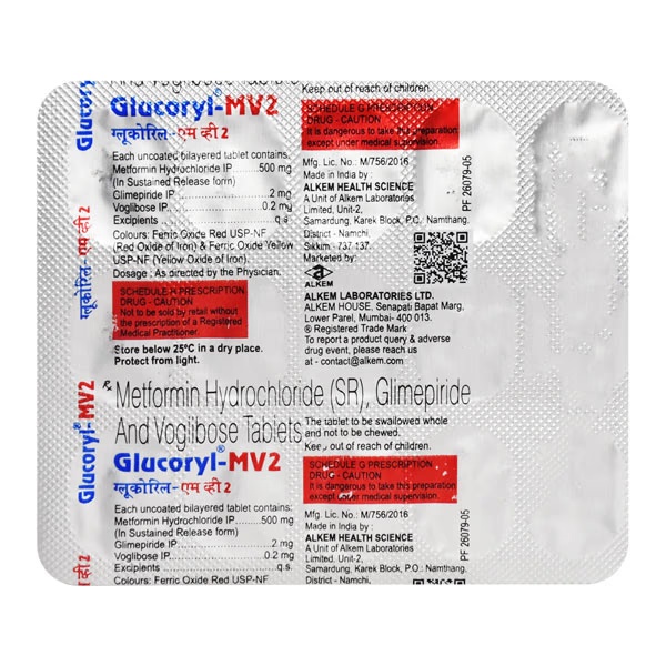 Glucoryl MV 2 Tablet 15'S