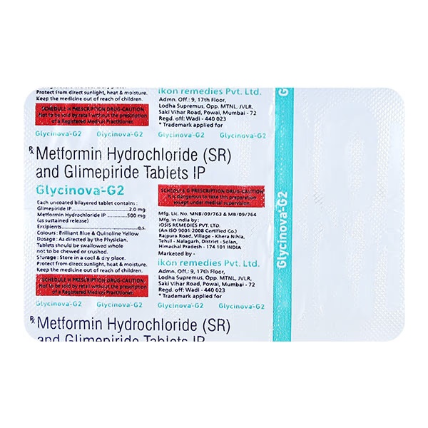 GLYCINOVA G 2mg Tablet 10's