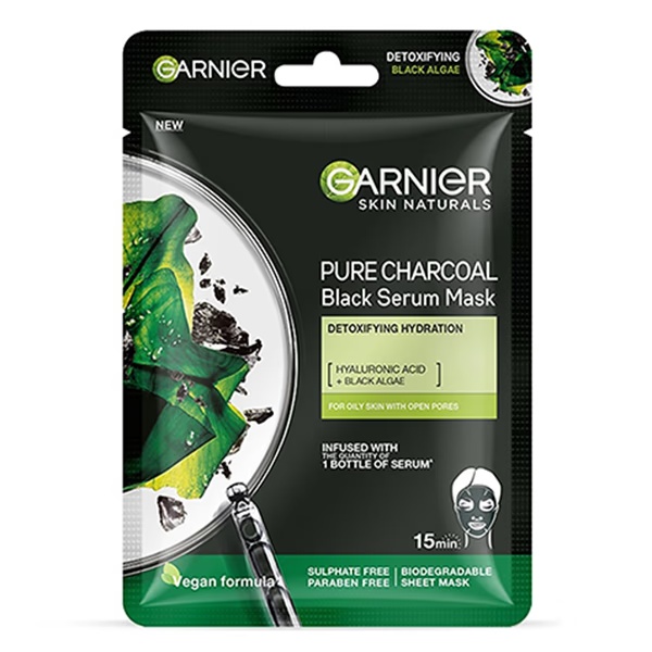 Garnier Skin Black Serum Mask - Pure Charcoal 28 gm