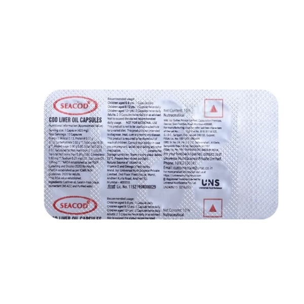 Seacod Cod Liver Oil Capsules 10's