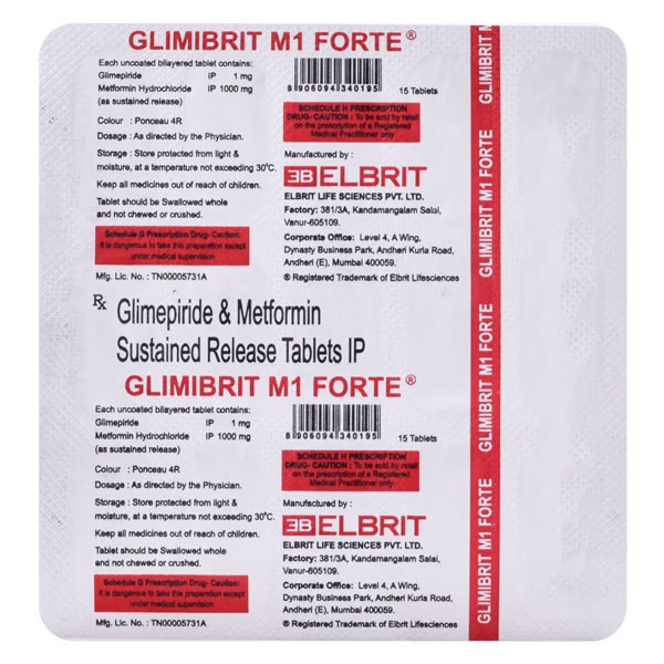 GLIMIBRIT M1 FORTE Tablet 15's