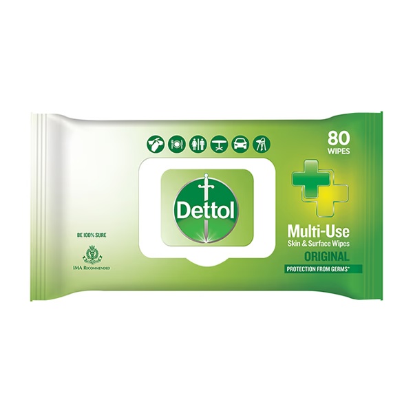 Dettol Multi-Use Skin & Surface Wipes - Original 80's