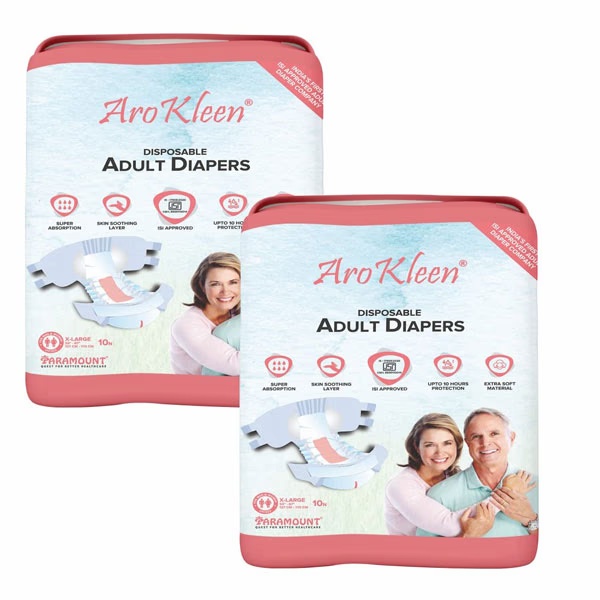 AroKleen Disposable Adult Diaper (XL) (127 cm - 170 cm) (Pack of 2 x 10's) 1's