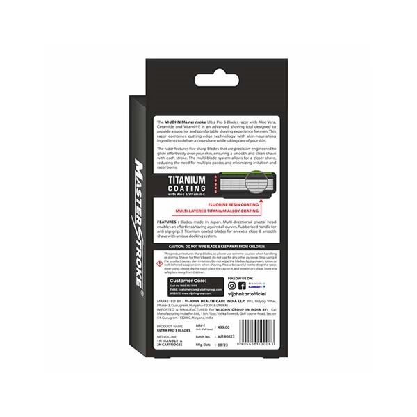 Vi-John Master Stroke Ultra Pro 5 Blades Titanium Coating with Aloe and Vitamin E 1's