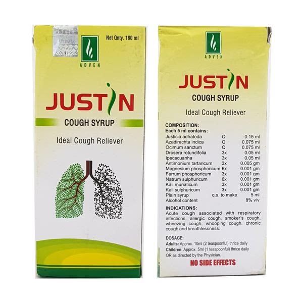 Adven Justin Cough Syrup 180 ml