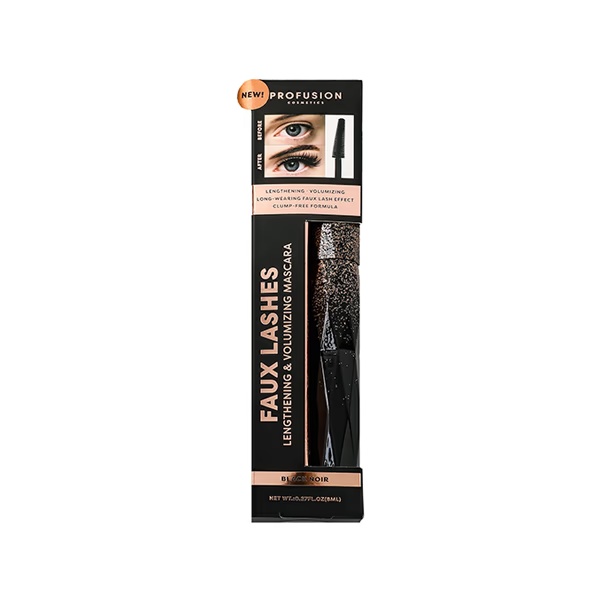 Profusion Cosmetics Faux Lashes Lengthening & Volumizng Mascara Black Noir (8ml)