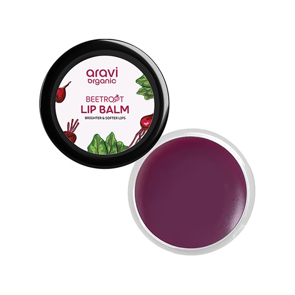 Aravi Organic Lip Lightning Beetroot Lip Balm For Nourishing and Soft Glossy Lips 8 gm