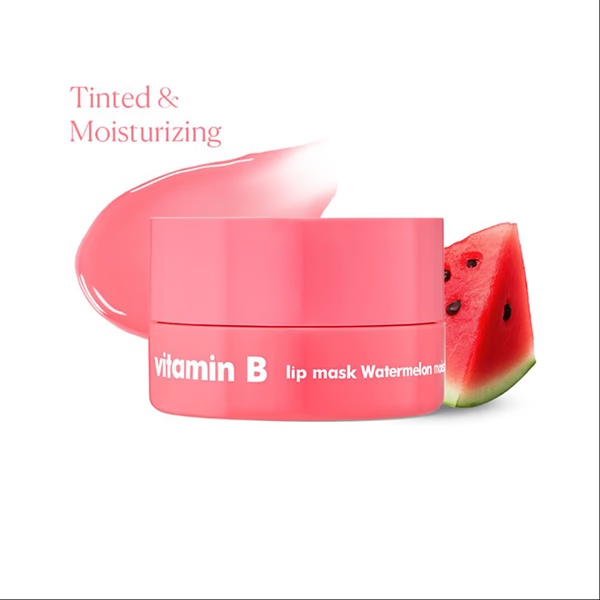 The Face Shop Vitamin B Tinted Overnight Lip Balm with Watermelon, Shea Butter for Soft, Pink Lips 7 gm