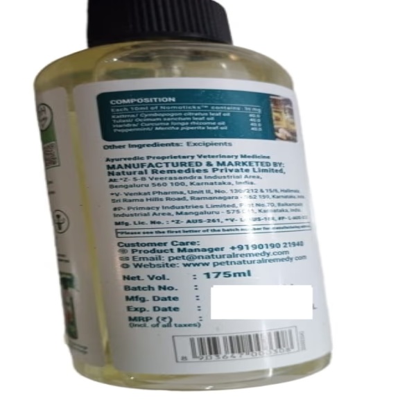 Natural Remedies Nomoticks Anti Tick & Flea Body Spray 175 ml