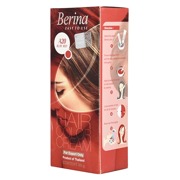 Berina A20 Ruby Red Hair Color Cream 60 gm