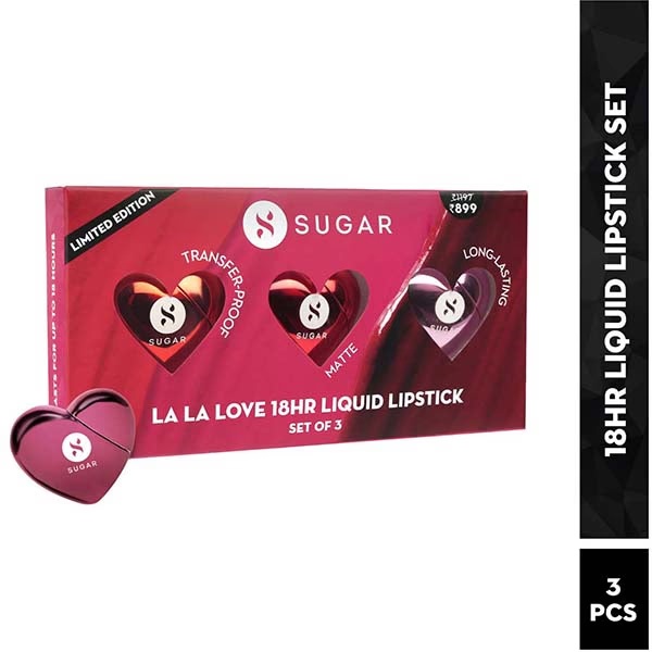 Sugar Cosmetics La La Love 18Hr Liquid Lipstick Set Of 3 15 gm