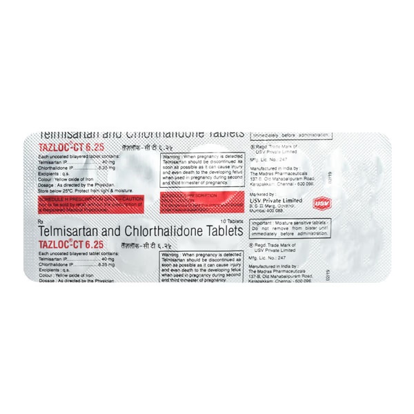 Tazloc CT 6.25mg Tablet 10'S