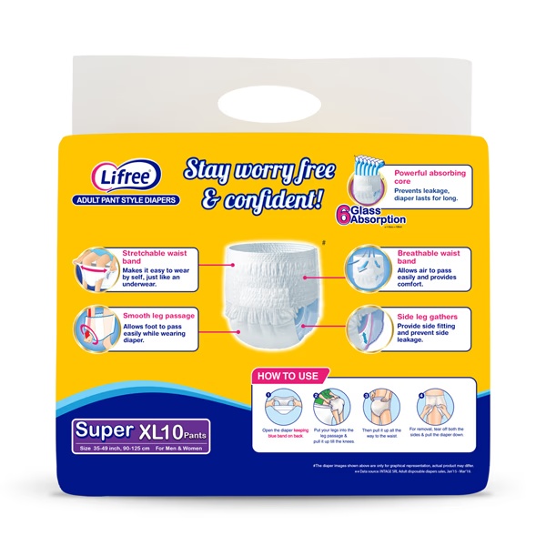 Lifree Extra Absorb Diaper Pants - Super (XL) 10's