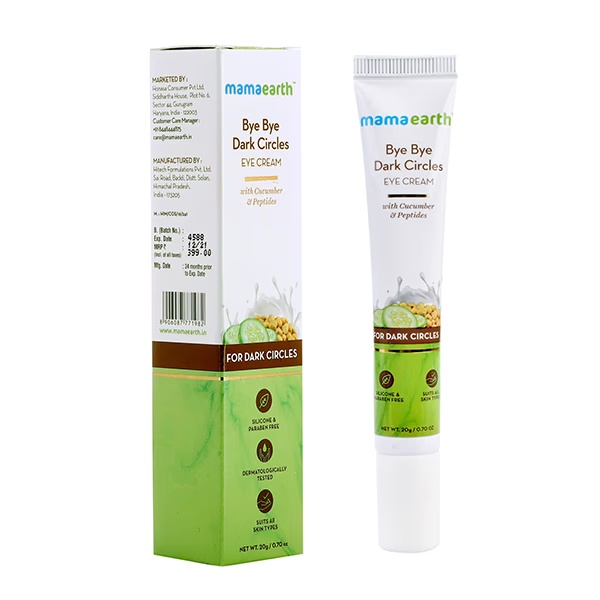 Mamaearth  Bye Bye Dark Circles Cream Cucumber and Peptides 20 gm