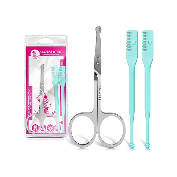 Majestique Nasal Hair Trimmers with Safety Scissor Nose and Ears Grooming Kits Multicolor 3's