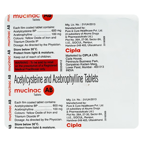 MUCINAC AB Tablet 15's