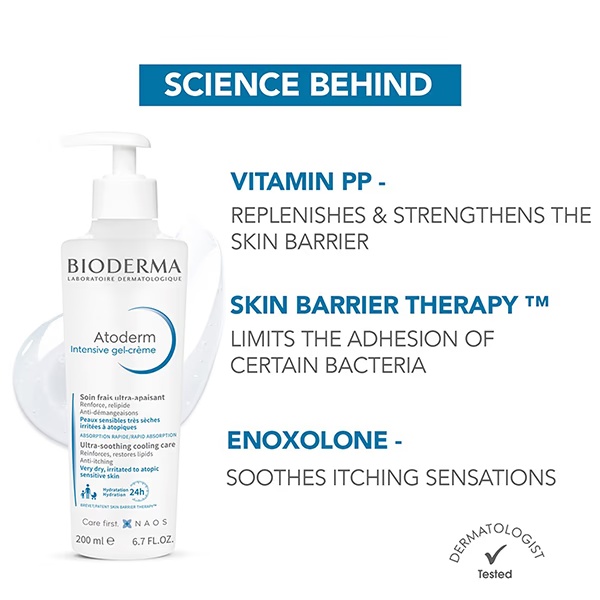 Bioderma Atoderm Intensive Gel Creme for Anti-itching lipid-replenishing treatment 200 ml
