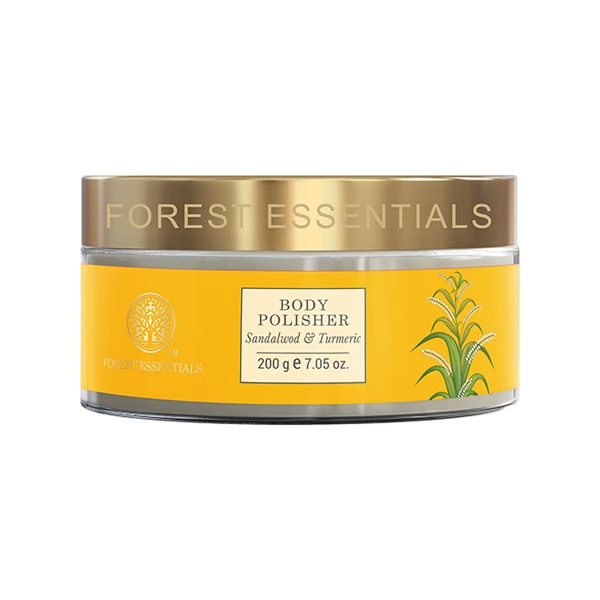 Forest Essentials Body Polisher Sandalwood and Turmeric Mild Ayurvedic Exfoliating Scrub 200 gm