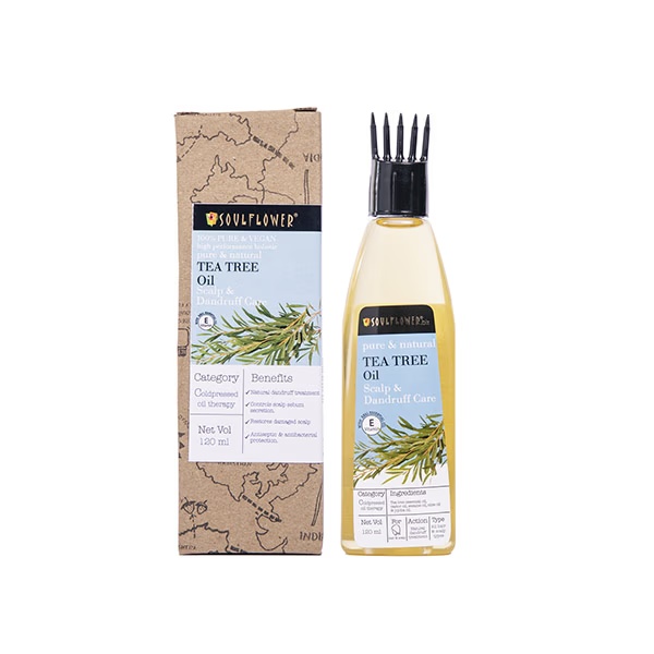 Soulflower Tea Tree Scalp and Dandruff Care Vitamin E Oil 120 ml