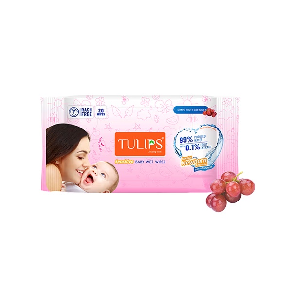Tulips Sensitive Baby Wet Wipes Grape Fruit Extract Special newborn formula with Moisturizer 20's 1 1830-tulips-sensitive-baby-wet-wipes-grape-fruit-extract-special-newborn-formula-with-moisturizer-20-s-1.jpg