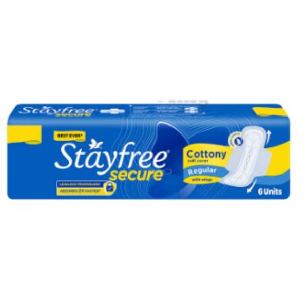 Stayfree Secure Cottony Soft Regular with Wings Sanitary Pad 6's 1 1838-stayfree-secure-cottony-soft-regular-with-wings-sanitary-pad-6-s-1.jpg