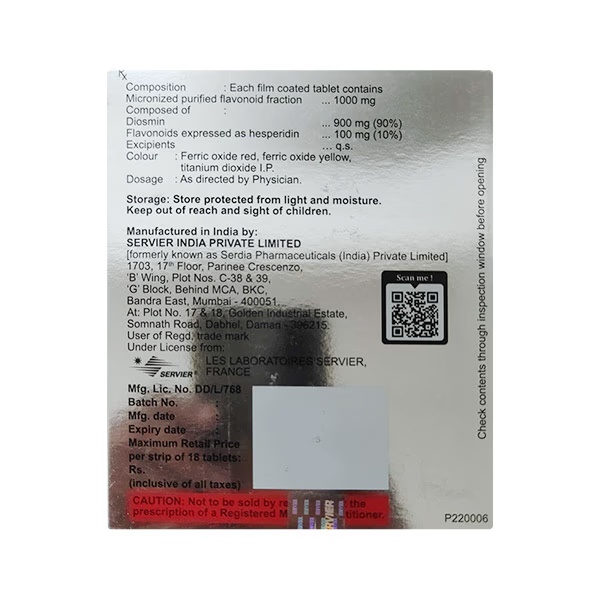 DAFLON 1000mg Tablet 18's