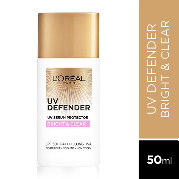 Loreal Paris UV Defender Serum Protector SPF 50+ PA++++, Bright & Clear with Niacinamide 50ml