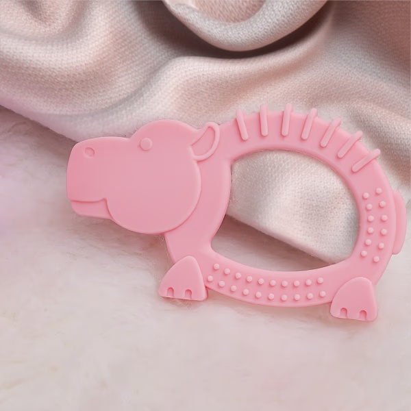 R for Rabbit Tiny Bites Safari Silicone Teether - Pink 1's