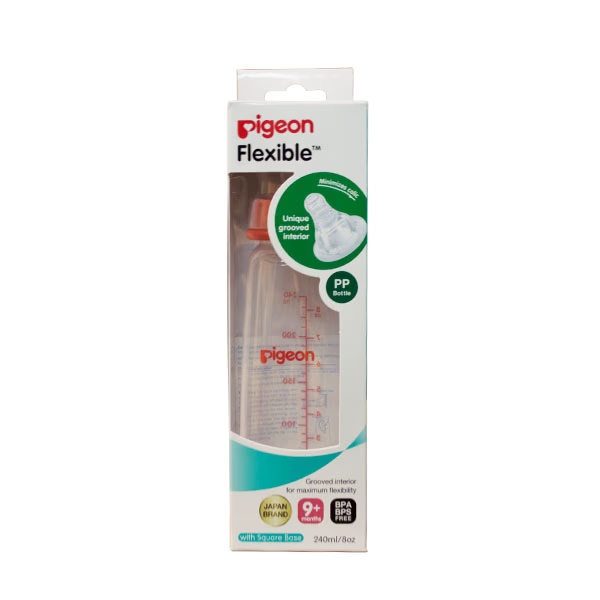 Pigeon Flexible 9+ Months PP Feeding Bottle - Red 240 ml 1 2114-pigeon-flexible-9-months-pp-feeding-bottle-red-240-ml-1.jpg