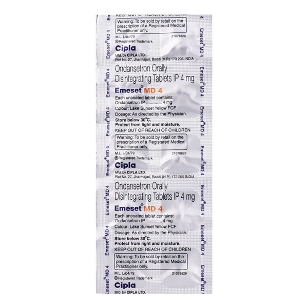 Emeset MD 4mg Tablet 10'S