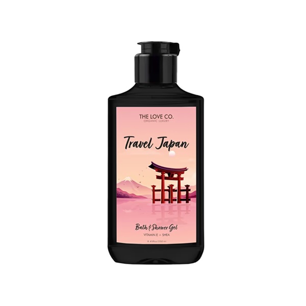The Love Co. Travel Japan Body Wash - Body Wash For Women - Hydrating - Moisturizing Body Care - 100% Vegan - Paraben Free 250 ml