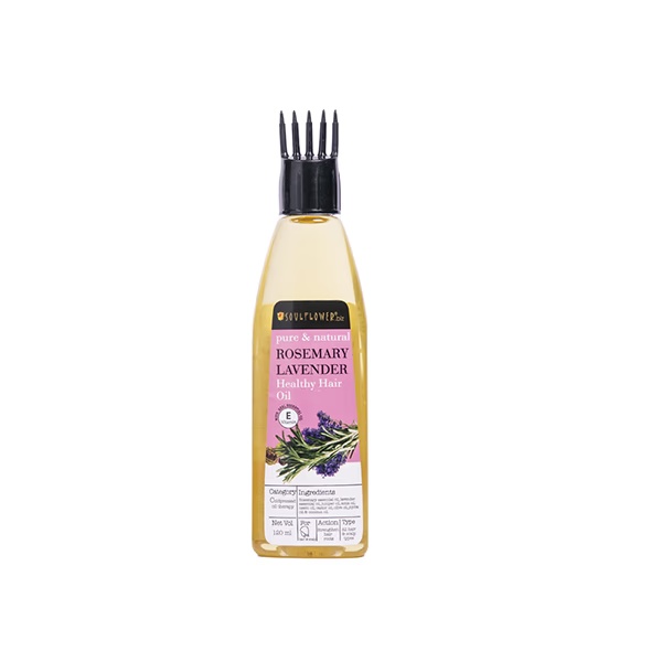 Soulflower Pure and Natural Rosemary Lavender Healthy Hair Oil Vitamin E 120 ml