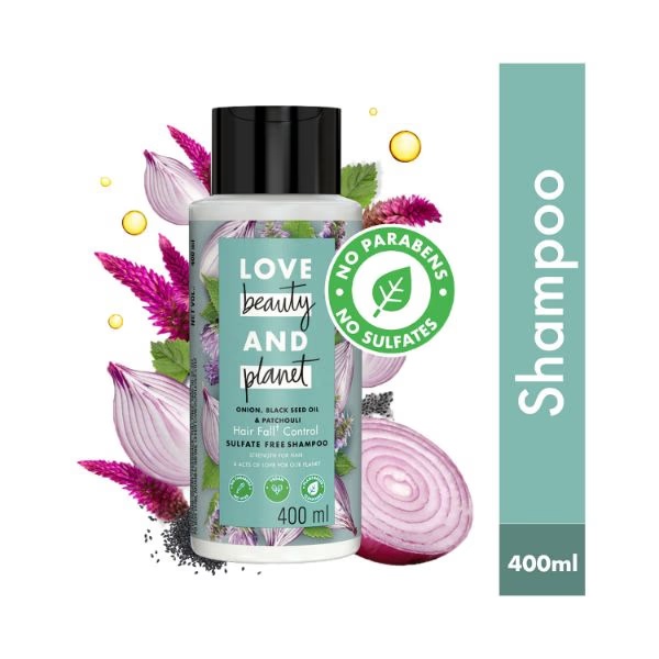Love Beauty And Planet Onion, Blackseed & Patchouli Hairfall Control Sulfate Free Shampoo 400 ml