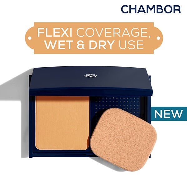 Chambor Studio Pro 2-In-1 Powder Foundation,Dual-Use Wet & Dry,Long-Lasting Matte Finish,N 101 15 gm