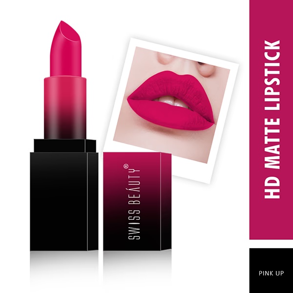 Swiss Beauty HD Matte Lipstick - (Pink Up) 3.5 gm