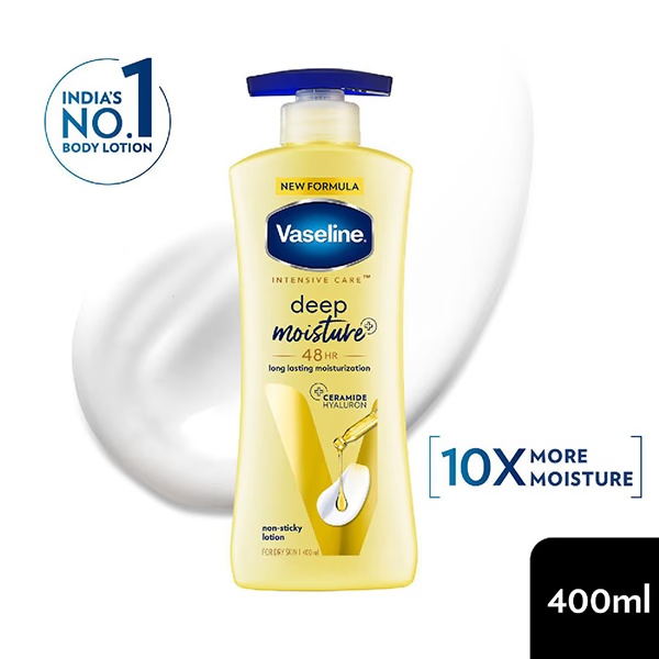 Vaseline Deep Moisture Body Lotion for Cushion Soft Skin With Ceramides Hyaluron 400 ml