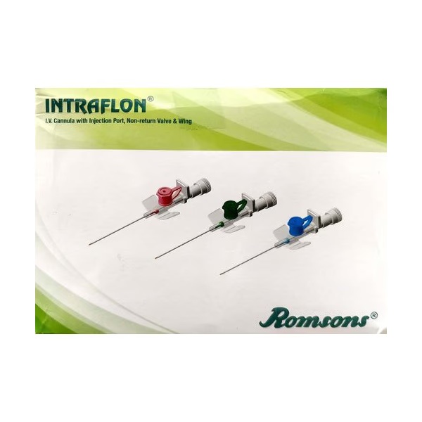 Romsons Intraflon I.V. Cannula (GS 3028) (18 G) 1's