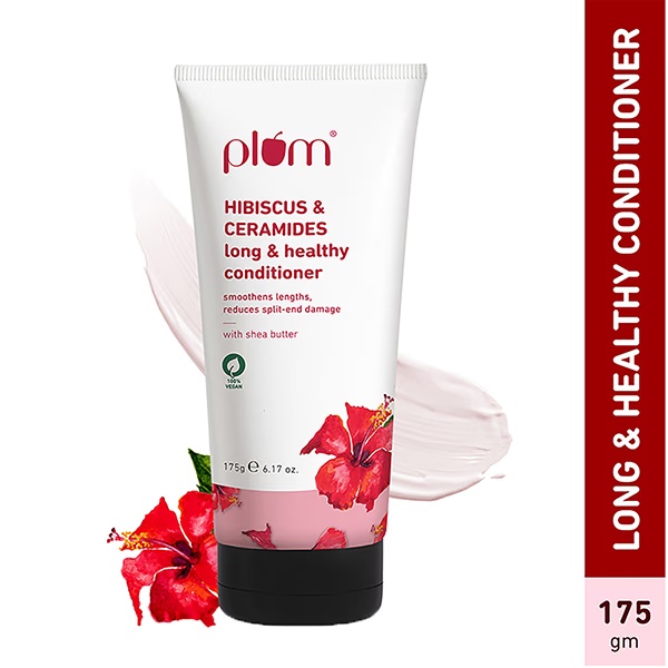 Plum Hibiscus and Ceramides Long and Healthy Conditioner Smoothens and Conditions Hair, Reduces Split Ends Damage 175gm