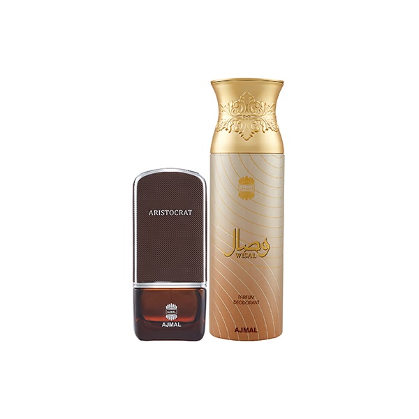 Ajmal Aristocrat EDP Citrus Woody Perfume And Wisal Deodorant Floral Musky Fragrance 275 ml