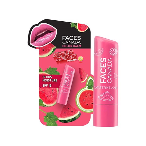 Faces Canada Colour Lip Balm - Watermelon 02 Vitamin C SPF15 12 Hrs Moisture 4.5gm