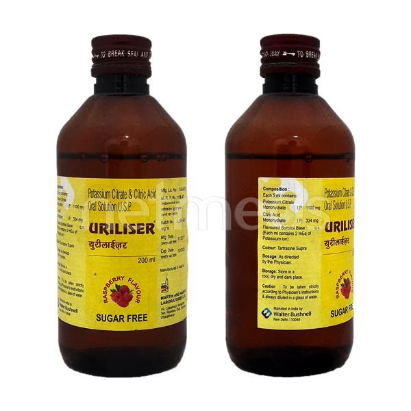 Uriliser Sugar Free Raspberry Flavour Oral Solution 200ml