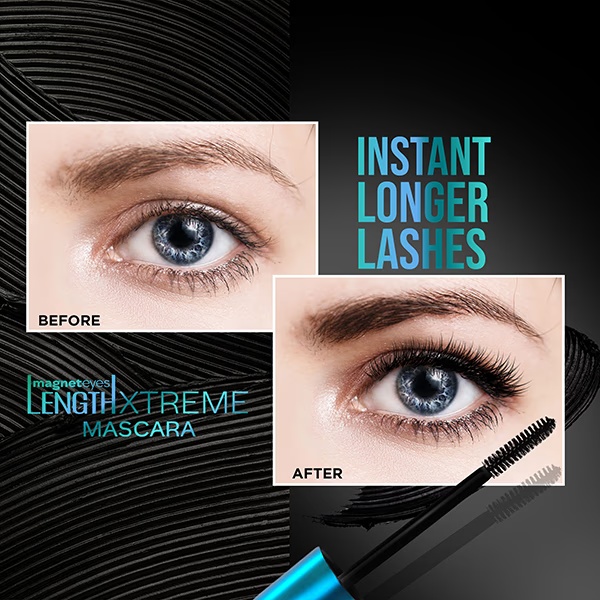 Faces Canada Magneteyes Length Xtreme Mascara Waterproof Instant Longer Lashes - Jojoba Oil & Vitamin E 8ml