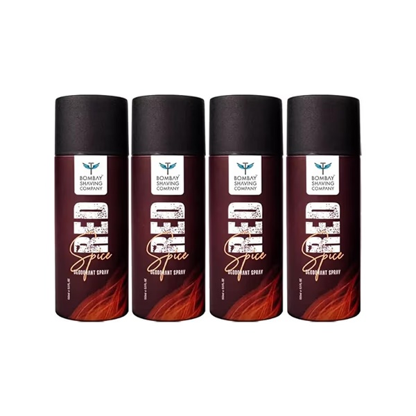 Bombay Shaving Company Red Spice 150 ml x 4 Combo Deodorant Spray for Men 600 ml 4's
