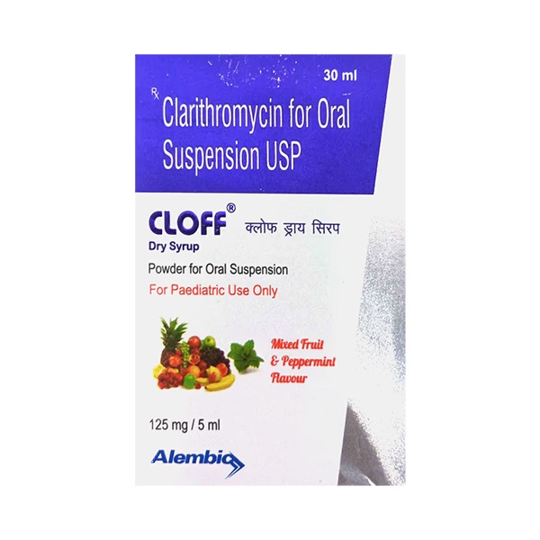 Cloff 125mg Mixed Fruit & Peppermint Flavour Dry Syrup 30ml