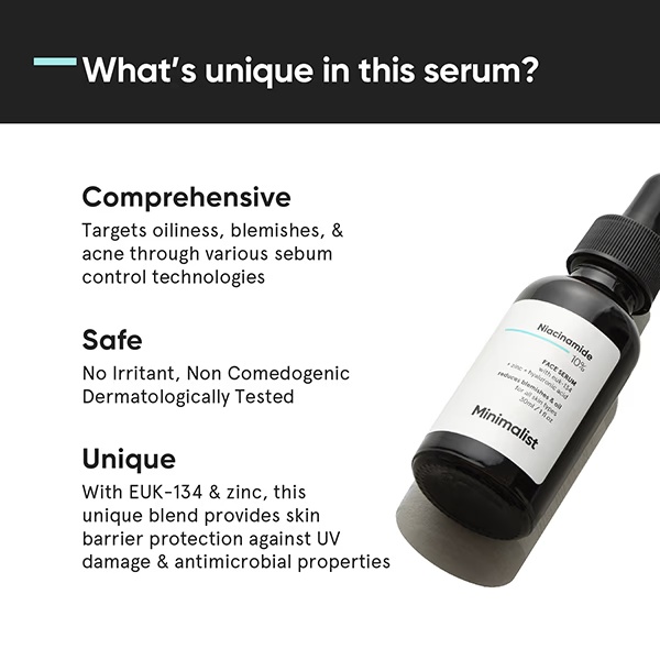 Minimalist Niacinamide 10% Face Serum with matmarine , zinc, acetyl glucosamine  30 ml