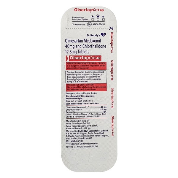 Olsertain CT 40mg Tablet 10'S