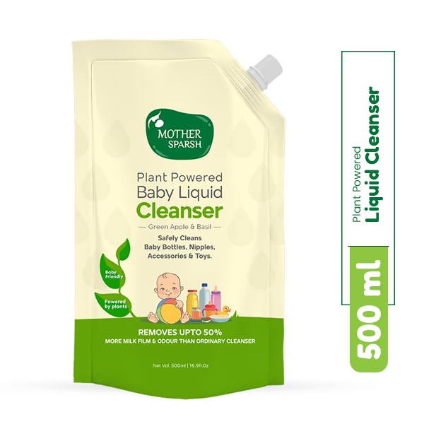 Mother Sparsh Natural Baby Liquid Cleanser Cleanser For Baby Bottles, Nipples, Refill Pack 500 ml